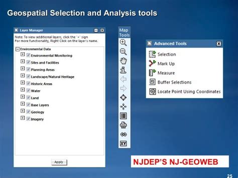 This present 2012 update was created by comparing the 2007 LULC layer from NJDEP's Geographic. . Njdep geoweb